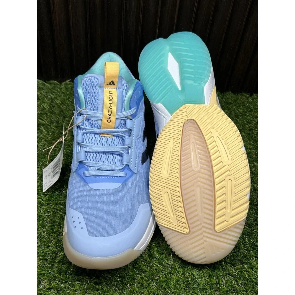 Size 8 - adidas Crazyflight 6 Indoor Mid Glow Blue Womens HP7032